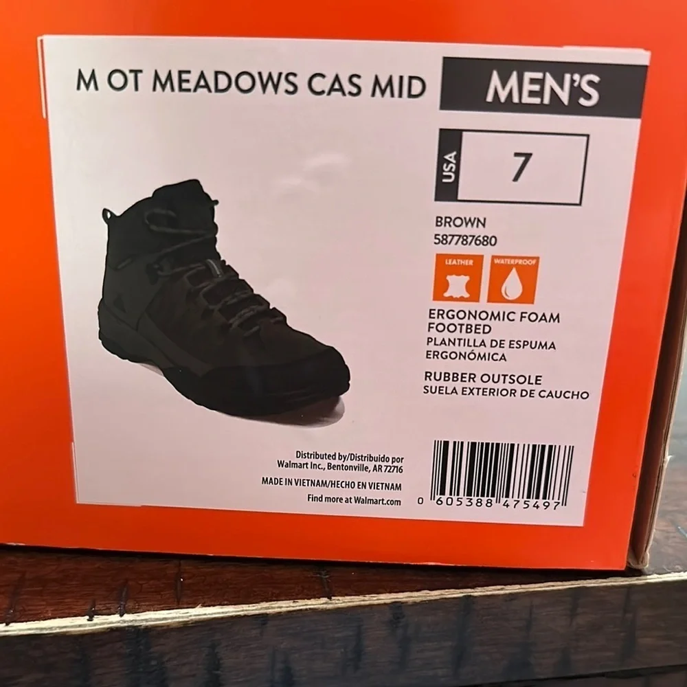 Ozark Trail Brown and Black Hiking Boots Durable Outdoor Footwear